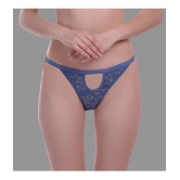 Madam - Blue Lace Self Design Womens Crotchless ( Pack of 1 ) - None