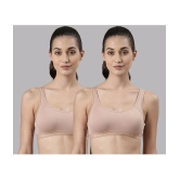 Dollar Missy Beige Cotton Non Padded Womens Cupless Bra ( Pack of 2 ) - None