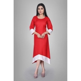 Kapadia - Red Rayon Womens Asymmetrical Kurti ( Pack of 1 ) - None