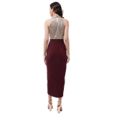 Miss Chase Polyester Maroon Regular Dress - - None