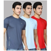 Supersquad Polyester Regular Fit Solid Half Sleeves Mens T-Shirt - Multicolor ( Pack of 3 ) - None