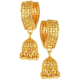 VIVASTRI Golden Clip-Ons Earrings ( Pack of 1 ) - Golden