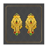 LUV FASHION Golden Jhumki Earrings ( Pack of 1 ) - Golden