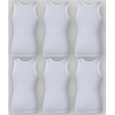 Bodycare - White Cotton Printed Boys Vest ( Pack of 6 ) - 12-14 Y