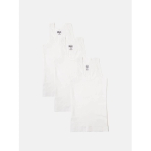 Lux Cozi - White Cotton Solid Boys Vest ( Pack of 3 ) - None