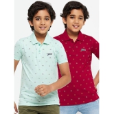 UNIBERRY - Sky Blue Cotton Blend Boys Polo T-Shirt ( Pack of 2 ) - None