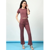 Rigo Mauve Solid Pant Top Set - None