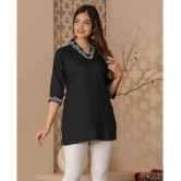 Kapadia Black Rayon Womens Regular Top ( Pack of 1 ) - None