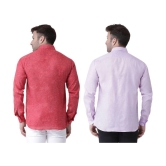 KLOSET By RIAG 100% Cotton Regular Fit Self Design Full Sleeves Men's Casual Shirt - Lavender ( Pack of 2 ) - None