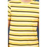 Mens Yellow Striped Crew Neck T-Shirt