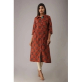 MAUKA - Green Cotton Womens Shirt Style Kurti ( Pack of 1 ) - None