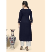 Vbuyz - Blue Viscose Womens Straight Kurti ( Pack of 1 ) - None