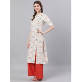 Antaran Cotton Printed Straight Womens Kurti - White ( Pack of 1 ) - None