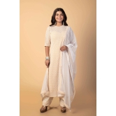  Dewdrop Beige Embroidered Kurta Set-2XL