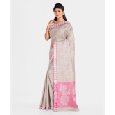 Handwoven Beige Pink Silk Saree