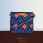 Block-Printed Triangles Sling Bag