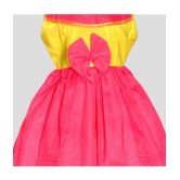 MangoPies - Pink & Yellow Silk Blend Baby Girl Dress ( Pack of 1 ) - None