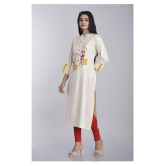 Kbz White Rayon Straight Kurti - 3XL