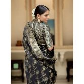 Apnisha Silk Embellished Saree With Blouse Piece - Black ( Pack of 1 ) - Black