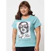 BEYOUND SIZE - THE DRY STATE - Turquoise Cotton Regular Fit Womens T-Shirt ( Pack of 1 ) - None