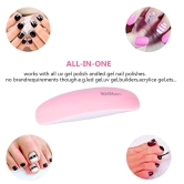 SHREE ENTERPRISE 6W LED UV Nail Polish Drayer, Mini Foldable Nail Lamp, Nail Polish Dryer Curing Lamp Light Portable, Gel Based Nail Polish For All Kind Of Nail Paints (Pink)