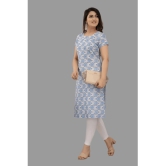 Frionkandy - Light Blue Cotton Womens Straight Kurti ( Pack of 1 ) - None