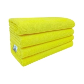 SOFTSPUN Microfiber Cleaning Cloths, 3pcs 40x40cms 340GSM Yellow! Highly Absorbent, Lint and Streak Free, Multi -Purpose Wash Cloth for Kitchen, Car, Window, Stainless Steel, Silverware.