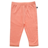 Girls Neon Orange Solid Leggings (95% Cotton 5%Elasthan Jersey)