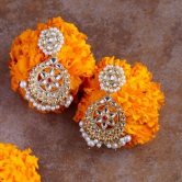 iha Pearl Jadau Chandbali Earrings|Fashion Jewellery|Earrings for Women and Girls