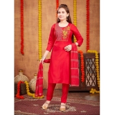 Aarika Red Silk Girls Kurta and Pant Set ( Pack of 1 ) - None