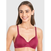 Jockey 1819 Wirefree Padded Microfiber Nylon Elastane Full Coverage T-Shirt Bra - Pink Wine - None