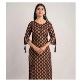 MAUKA - Brown Rayon Womens Straight Kurti ( Pack of 1 ) - None