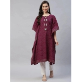 miravan - Magenta Cotton Womens Kaftan Kurti ( Pack of 1 ) - None