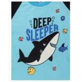 Lazy Shark - Navy Blue Cotton Blend Girls Night Suit Set ( Pack of 1 ) - None