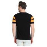 Glito Cotton Blend Black Color Block T-Shirt - None