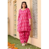 PrettyPlus by Desinoor.com Pink Printed Palazzo Top Set - None