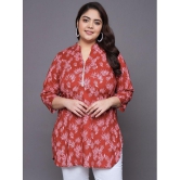 Tissu Cotton Printed Straight Womens Kurti - Maroon ( Pack of 1 ) - None