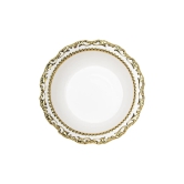 Golden Edge Glazed White Ceramic Dish