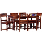 Solid Sheesham Wood  6 Seater Dining Table-Brown