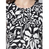 KIPEK Rayon Printed Straight Womens Kurti - Black ( Pack of 1 ) - None