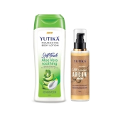 Yuthika Aloe Vera Body Lotion 300ml and Moroccan Argan Oil for Hair 100ml, Bodylotion and Argan Hair Oil Combo Pack