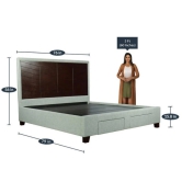 King Size Bed with Storage in Grey Color-Grey