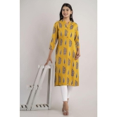 MAUKA - Yellow Rayon Womens Straight Kurti ( Pack of 1 ) - None