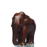 Handmade Wooden Elephant Statue | Traditional Decorative Showpiece-