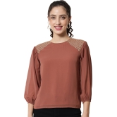 ALL WAYS YOU Women Top Georgette fabric  Brown XS