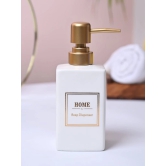 Luxe White & Gold Ceramic Soap Dispenser