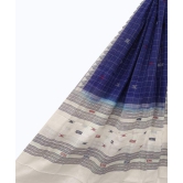 Blue White Sambalpuri Handwoven Single Ikat Cotton Dupatta