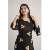 MAUKA - Black Rayon Womens Straight Kurti ( Pack of 1 ) - None