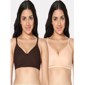 IN CARE LINGERIE - Multicolor Cotton Non Padded Women's T-Shirt Bra ( Pack of 2 ) - None