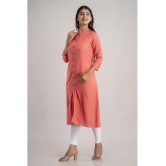 MAUKA - Pink Rayon Womens Straight Kurti ( Pack of 1 ) - 3XL